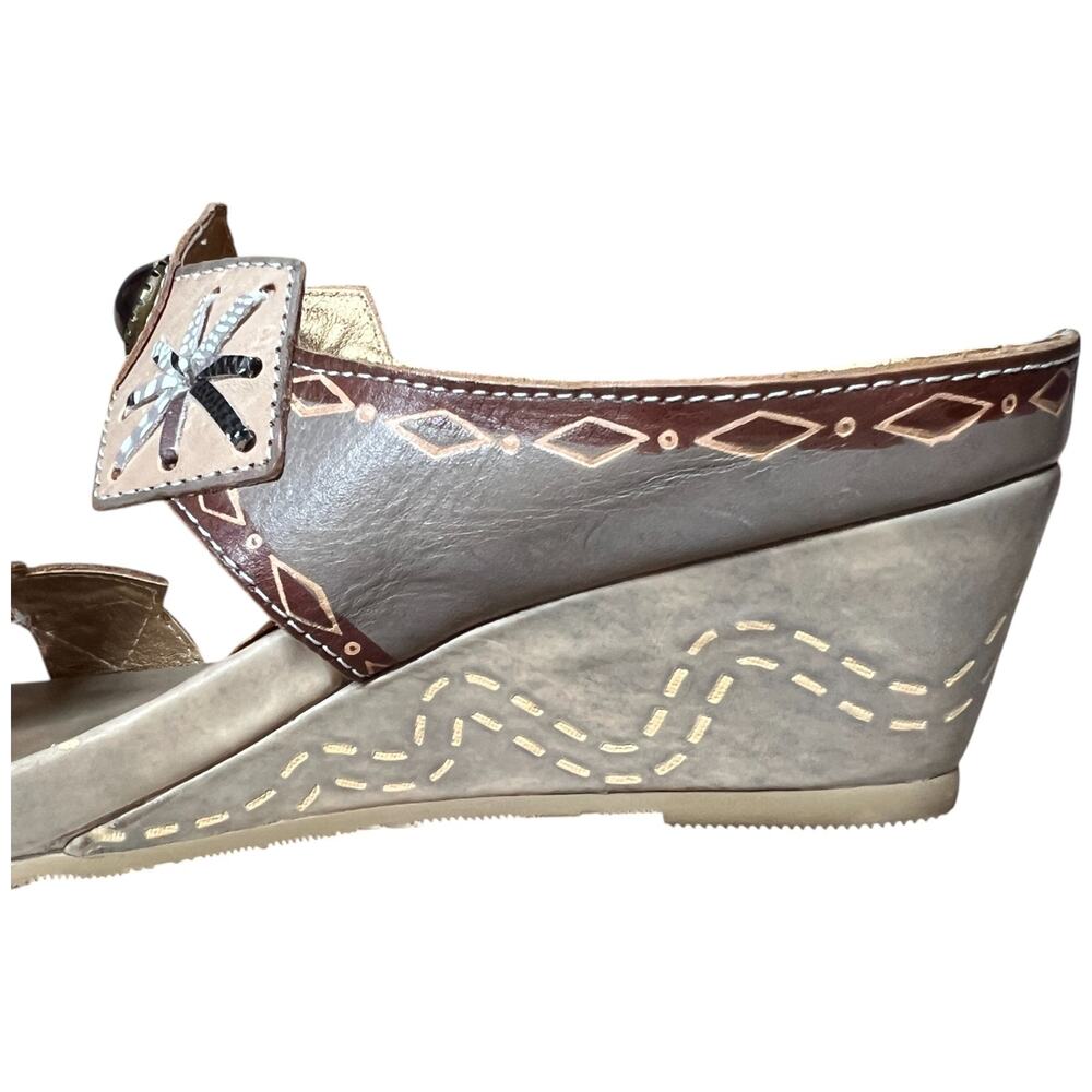 SPRING STEP L'Artiste Women's Size 37/US 6.5-7 Sesame Sandal Wedge Slide Comfort - Picture 10 of 14